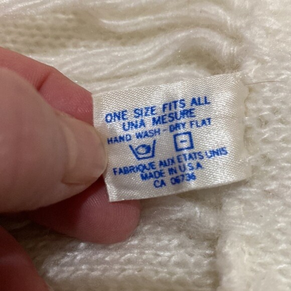 Vintage Hansen Scarf Knit Fringe Hem White Soft Cozy Fair Isle Printed Pastel - Picture 8 of 10